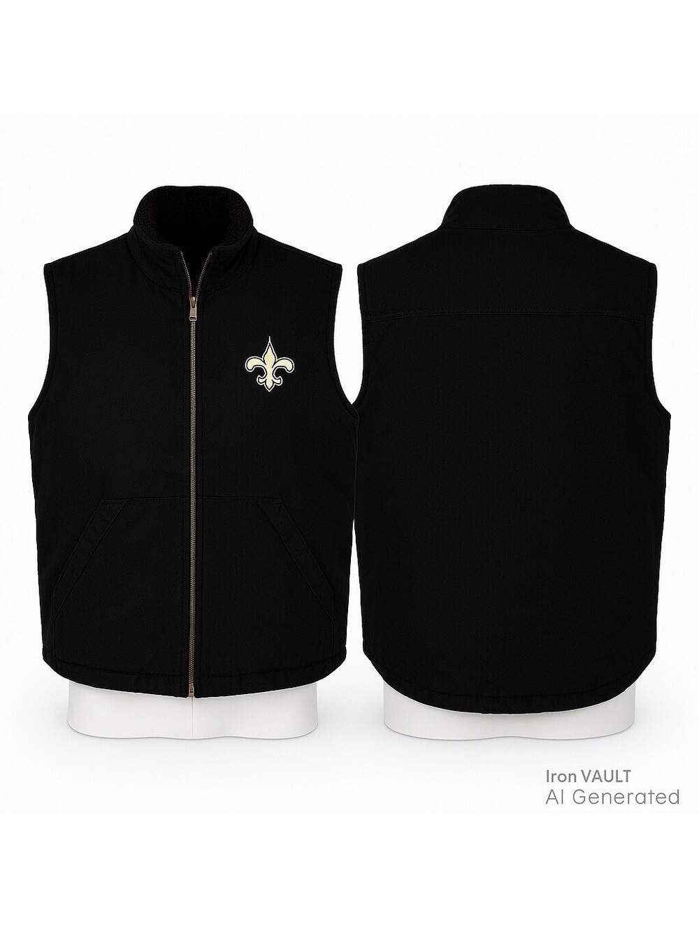 New Orleans Saints Darius Rucker NFL Vest Sherpa Lined Men’s L Fanatics Black
